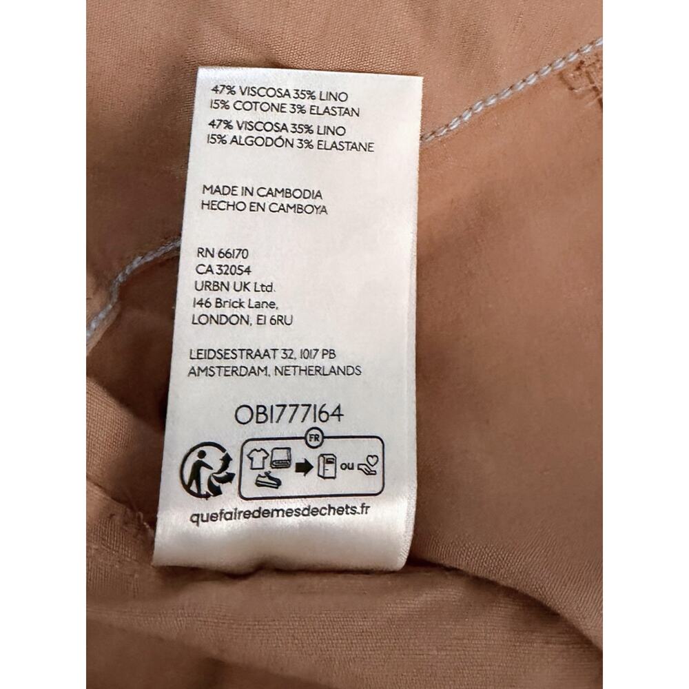 Maeve The Colette Full-Length Wide-Leg Pant Womens 31 Tan Camel Linen-Blend NEW - Picture 6 of 6